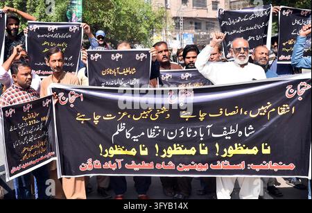 Disconetent River HYDERABAD, PAKISTAN - 26-Oct-2026: Members of the Staff Union of Shah ...