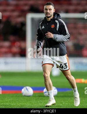 Salford City #43 Luke Molyneux waits to take a free kick during the Sky ...