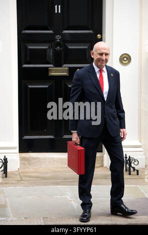 Chancellor John Healey leaves 11 Downing Street to present the Autumn ...