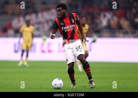 Yunus Musah of Ac Milan in action during the Serie A match beetween AC ...