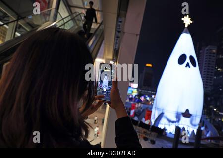 Spooky Boo Halloween Christmas Tree at CentralWorld in Pathum Wan ...