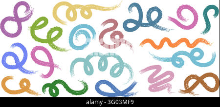 Crayon curly squiggles Stock Vector