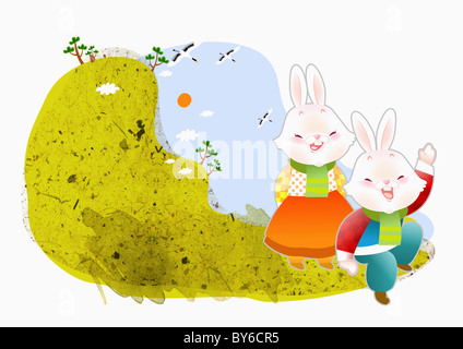 2023 Chinese New Year of the Rabbit funny cartoon zodiac collection