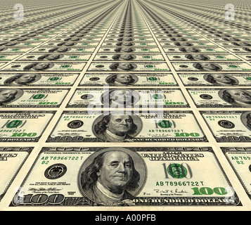 dollar bills USA tiled to infinity Stock Photo