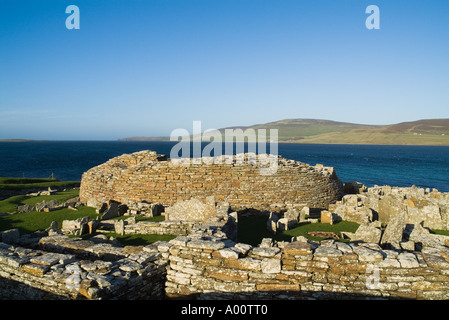 dh Broch Gurness EVIE ORKNEY Iron age ruins settlement Eynahallow sound fort tower site Stock Photo