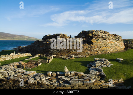 dh Broch of gurness Scotland EVIE ORKNEY ISLES British prehistoric Iron age broch ruins settlement ancient fortifications uk Stock Photo