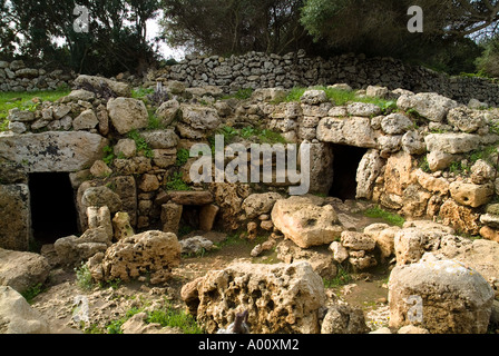 dh  TALATI DE DALT MENORCA Prehistoric Talayotic village houses Stock Photo