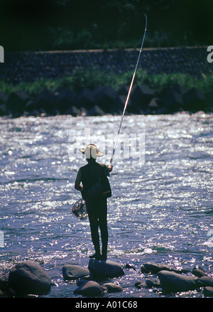 Fisherman at Nagara River near Gifu City Mino Japan Model released fabrik studios Stock Photo