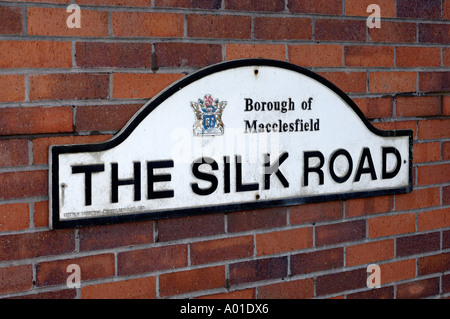 The Silk Road street sign Macclesfield Cheshire England UK Stock Photo