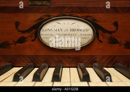 Antique piano keyboard Stock Photo