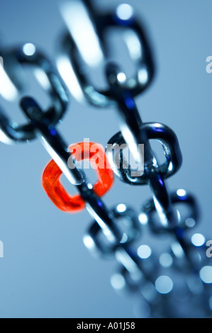 Hotlink concept chain - weak security Stock Photo