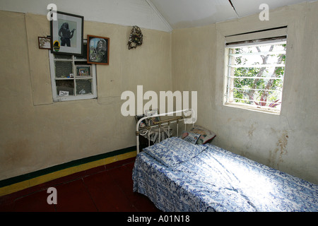 The gravesite and memorial of Bob Marley on the grounds of the Stock ...