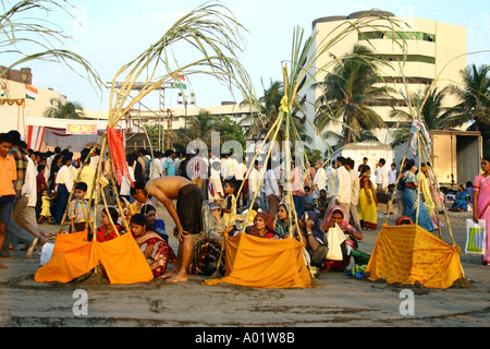 RSC0263 Hindu religious rituals Chath Puja India Stock Photo