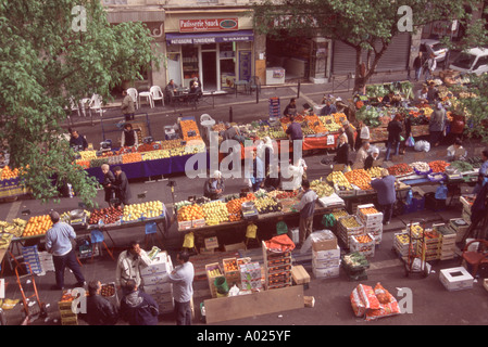 France. Marseille. Market in Marché des Capucins Noailles seen from above Stock Photo