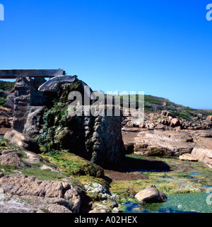 1895 Waterwheel once used to pump water to Cape Leeuwin lighthouse Western Australia Australia s most southerly point Stock Photo