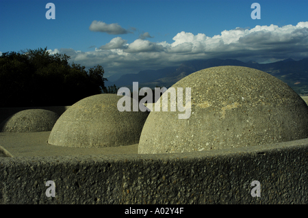 The Afrikaans Taal language monument stands on the southern slopes of Paarl Rock Stock Photo