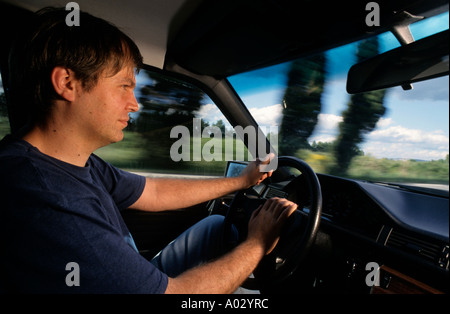 Man driving car Stock Photo