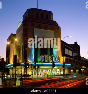 The Odeon Cinema Illuminated at Night, Holloway Road, London. Stock Photo