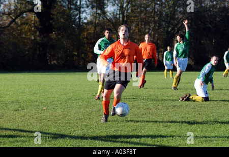 Sunday League football, Newbold Comyn, Leamington Spa, Warwickshire, England, UK Stock Photo