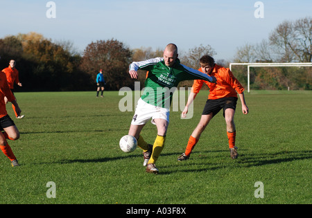 Sunday League football, Newbold Comyn, Leamington Spa, Warwickshire, England, UK Stock Photo