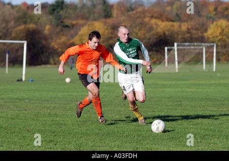 Sunday League football, Newbold Comyn, Leamington Spa, Warwickshire, England, UK Stock Photo