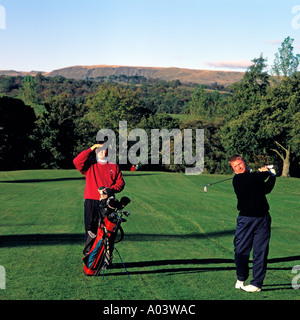 GOLFING IN SCOTLAND Stock Photo