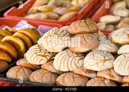 Fresh cookies in a Mexican bakery in San Miguel de Allende Mexico Stock Photo