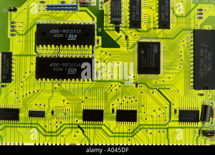Close up of computer circuit board Stock Photo