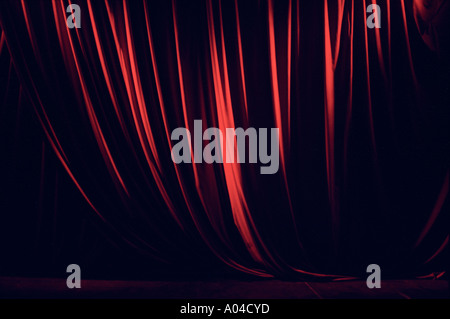 Red theatre curtain on a stage Stock Photo