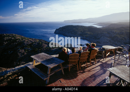 The view from the Cap De Creus Restaurant Bar near Cadaques in Spain Stock Photo