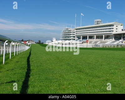 FINISHING STRAUGHT AT EPSOM RACE TRACK SURREY UK HOME OF THE DERBY Stock Photo