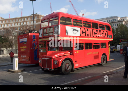 Red Routemaster London Bus on heritage  route 15, London, England, GB UK Stock Photo