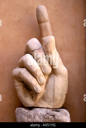 The hand from the massive statue of the Emperor Constantine, Capitoline museum, rome, italy Stock Photo