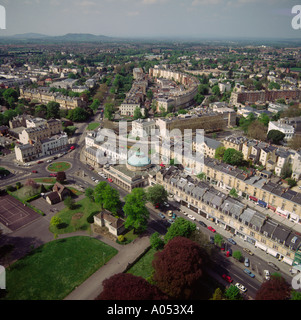 Elegant Regency buildings Montpelier district Cheltenham UK aerial view Stock Photo