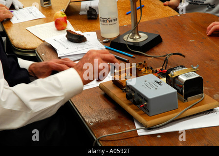 hands of Morse Code operator in action Stock Photo