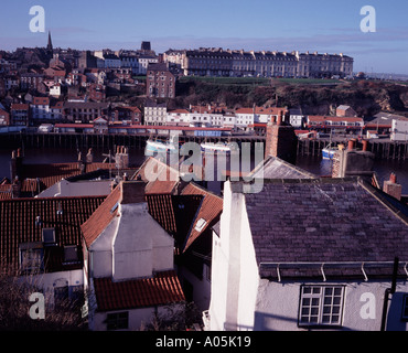 The town of Whitby from the Whitby steps Yorkshire UK Stock Photo