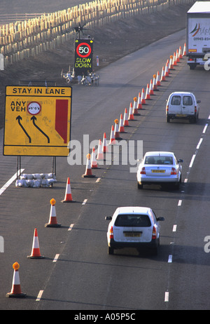 50 mph speed restriction near M25 motorway exit 25 UK Stock Photo - Alamy