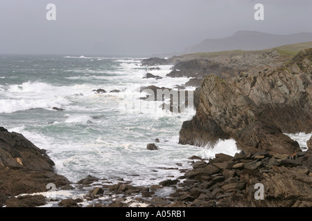 Ireland County Mayo Achill Island West Coast Atlantic breakers Stock Photo