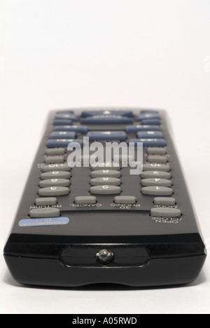 Remote Control Handset Against a White Background Stock Photo