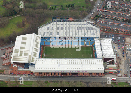 Aerial view of Aston Villa Football Club in Birmingham, also known as Villa Park, home to the Villa, the Villans or the Lions Stock Photo