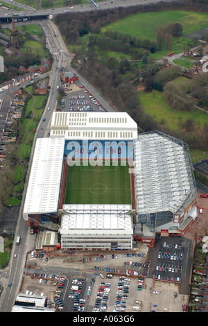 Aerial view of Aston Villa Football Club in Birmingham, also known as Villa Park, home to the Villa, the Villans or the Lions Stock Photo