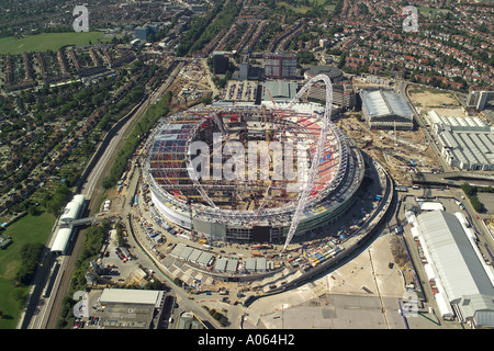 Aerial view of the New Wembley Stadium under construction in Greater London Stock Photo