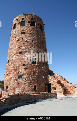 Desert View Watchtower, South Rim, Grand Canyon, Arizona Stock Photo