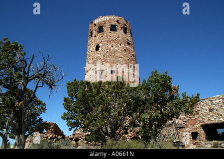 Desert View Watchtower, South Rim, Grand Canyon, Arizona Stock Photo