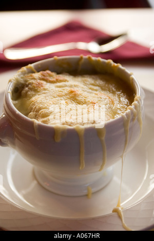 Onion Soup at La Chicoree Restaurant Lille Stock Photo