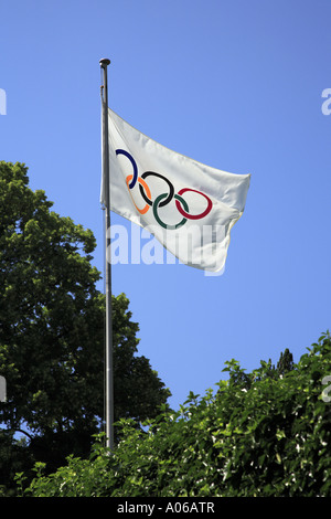 Olympic flag Stock Photo