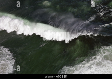 aerial view of powerful crashing wave in South Africa Stock Photo