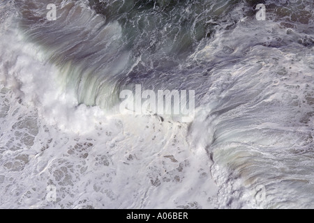 aerial view of powerful crashing wave in South Africa Stock Photo