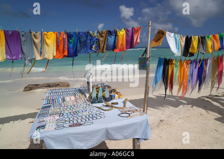 Beachwear and Jewellery for sale Pineapple Beach Long Bay Antigua Caribbean Stock Photo