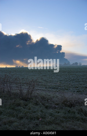 Buncefield Oil Depot Fire, Hemel Hempstead, Hertfordshire Stock Photo